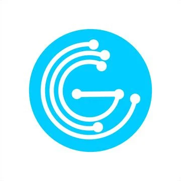G, CCG, CG initials geometric network line logo Stock Illustration