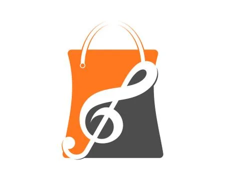 G clef note in the shopping bag Stock-Illustration