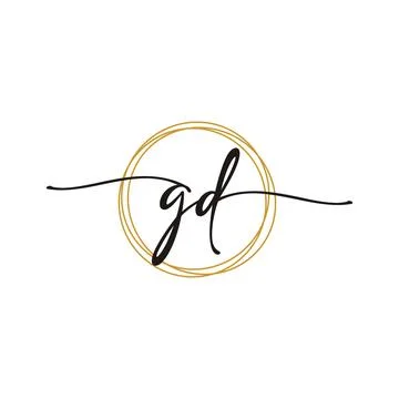 G D Initial Script Letter Beauty Logo Template Stock Illustration