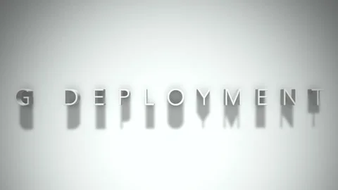 G deployment 3D title animation with shadows on a white background Stock Footage 297856680