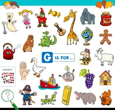 G is for educational game for children 스톡 일러스트