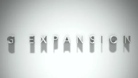 G expansion 3D title animation with shadows on a white background Stock Footage 296923218