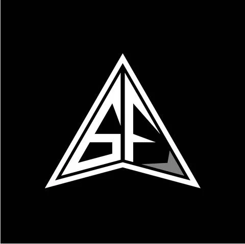 G F initials in the form of a modern minimalist arrow. perfect for letters, g Stock Illustration