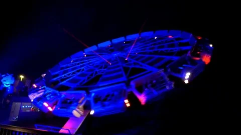 G-Force attraction ride at night Video stock 73670167