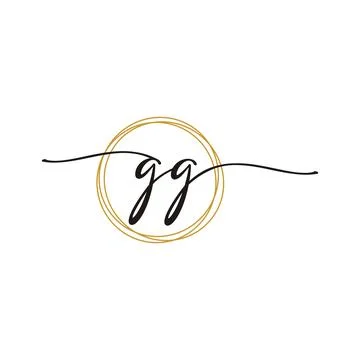 G G Initial Script Letter Beauty Logo Template Illustrazione stock