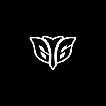 G G Initials bow arrow, simple modern minimalist design. black and white. Stock Illustration