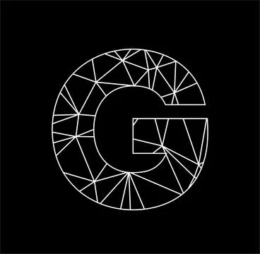 G geometric triangle block chain font Stock Illustration