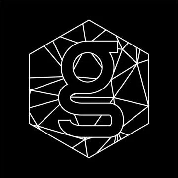 G geometric triangle blockchain font Stock Illustration