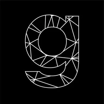 G geometric triangle blockchain font Stock Illustration