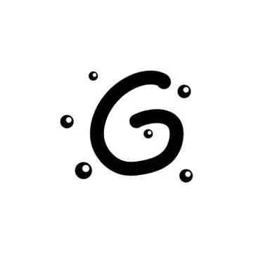 G hand drawn alphabet  vector design template illustration Illustrazione stock