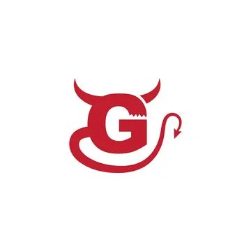 G initial letter with devil horn Stock Illustration
