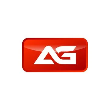A G Initial Letter Rectangle Shape Logo Template 스톡 일러스트