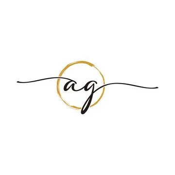 A G Initial Script Letter Beauty Logo Template 스톡 일러스트