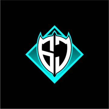 G J letter shield with square protection logo as a sweetener 스톡 일러스트