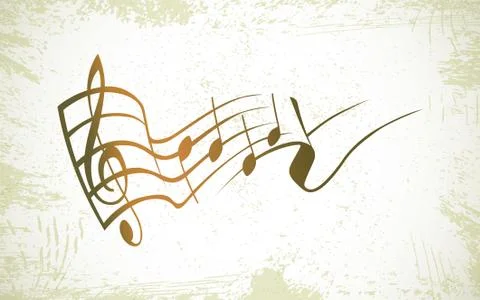 G key and notes in one tact logo - illustration Stock Illustration