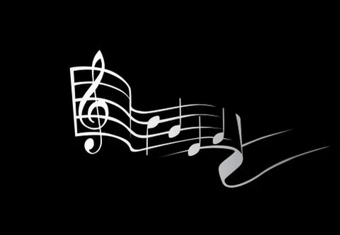 G key and notes in one tact logo - illustration Stock-Illustration