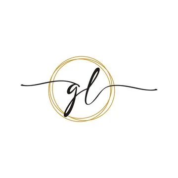 G L Initial Script Letter Beauty Logo Template Stock Illustration