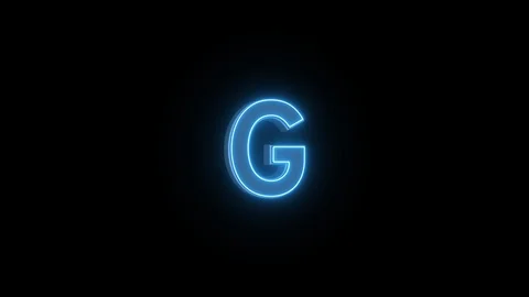 G letter blue neon light background video Stock Footage 123749811