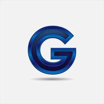 G letter with glitter rendering effect, blue color design, vector illustration 스톡 일러스트