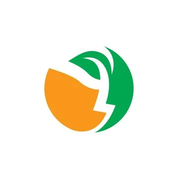 G letter leaf thunderbolt icon of green power concept design vector イラスト素材