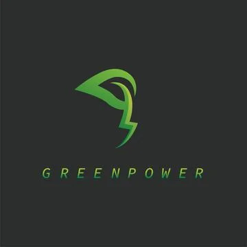 G letter leaf thunderbolt icon of green power concept design vector イラスト素材