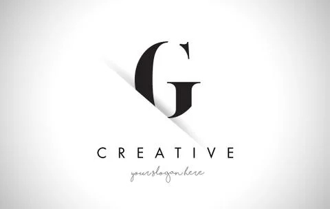 G Letter Logo Design with Creative Paper Cut Stock Illustration