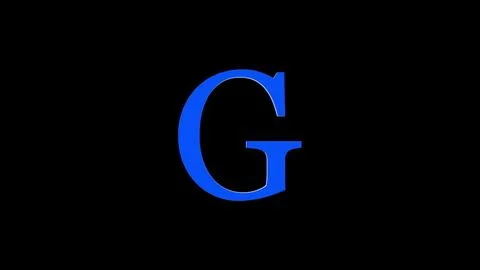 G letter logo loopable blue color black background Stock Illustration