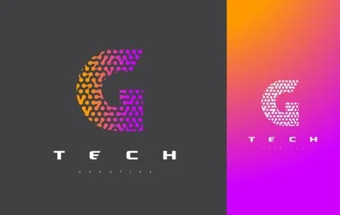 G Letter Logo Technology. Connected Dots Letter Design Vector. Stock Illustration