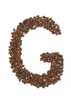 G letter made of cedar  nuts Stock Photos