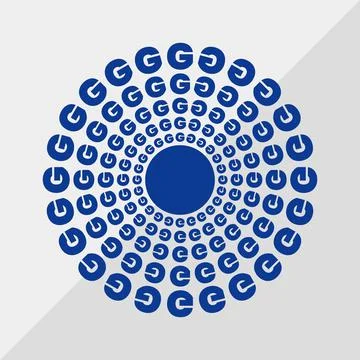 G letter patterns conceptual mandala vector illustration. G text textures Stock Illustration