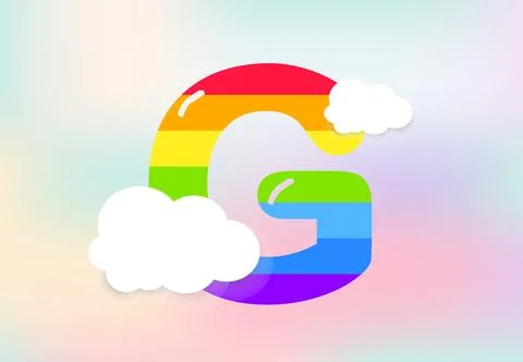 G Letter Rainbow patterns design, abstract rainbow letter for kids, love, f.. Stock Illustration