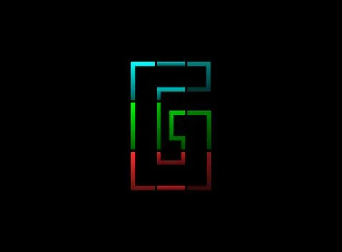 G letter vector outline stroke desing, font logo. Red, green, blue color on b Stock Illustration