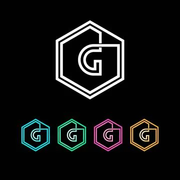 G logo hexagone tech G logo design Stock Illustration