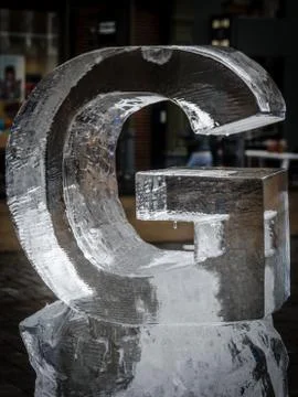 G made from ice Stock Photos