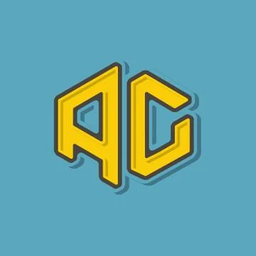 A G  monogram lettering with 3d style for Corporate business Stock Illustration