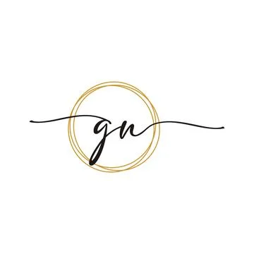 G N Initial Script Letter Beauty Logo Template Stock Illustration