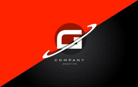 G red black technology alphabet company letter logo icon Stock Illustration