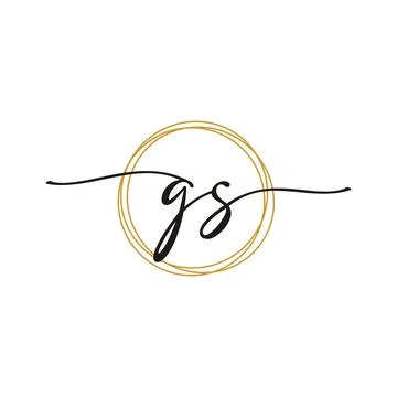 G S Initial Script Letter Beauty Logo Template 스톡 일러스트