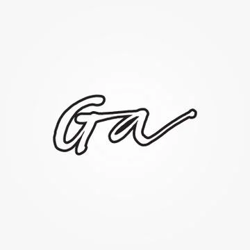 G A script letter logo design vector Stock Illustration