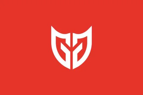 G shield logo . abstract double letter G forming a shield . vector illustrati Stock Illustration