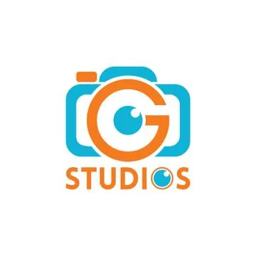 G studios logo design template unique modern Stock Illustration