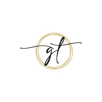 G T Initial Script Letter Beauty Logo Template Stock Illustration