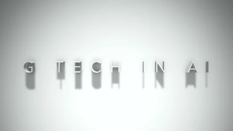 G tech in ai 3D title animation white text on a white background Stock Footage 298897673