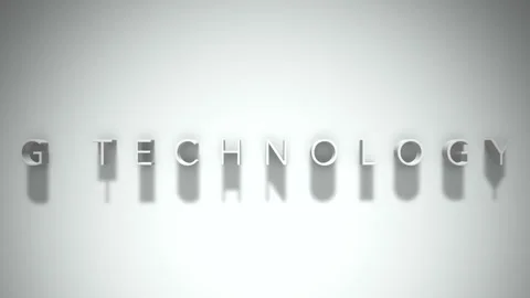 G technology 3D title animation with shadows on a white background Stock Footage 297856854