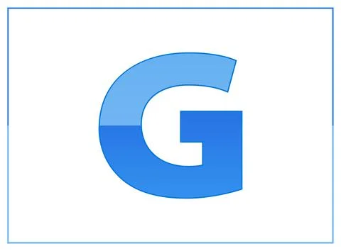 G vector font, made of dark and light blue colors. For letter logo, brand lab Stock Illustration