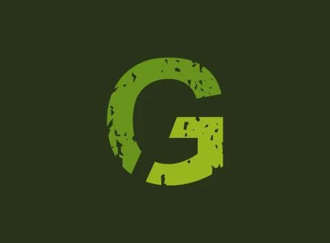 G vector letter made of grungy, grunge texture. Rubber stamp imprint style. F 스톡 일러스트