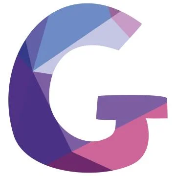 G vector low poly wrapping surface pastel alphabet letter Stock Illustration