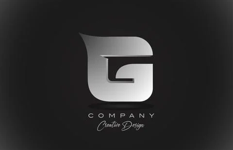 G white gradient alphabet letter logo icon with black background. Creative de Stock Illustration