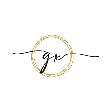 G X Initial Script Letter Beauty Logo Template 스톡 일러스트