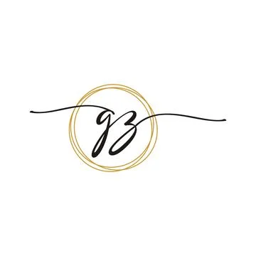 G Z Initial Script Letter Beauty Logo Template Illustrazione stock